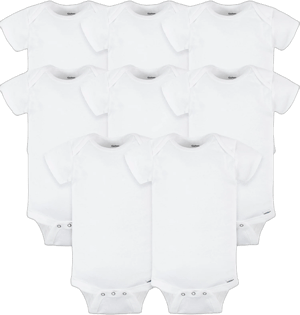 Gerber Baby Unisex White Short Sleeve Cotton Onesies Bodysuits, 8-Pack, Preemie-24 Months