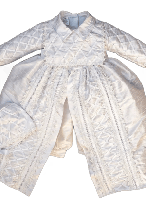 Baby Boy Lace Silk Dupioni Christening Gown