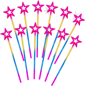 Star wands 13 Inches Rainbow Color - Set of 12 - Princess Wands - Beaded Fairy Magic Wand for Kids - Princess Gifts for Girls - Cute Birthday Party Favors and Costume Props for Ages 3 and Up