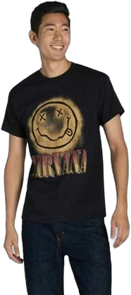 Nirvana Men's Gradient Smile Face Graphic Band Tee