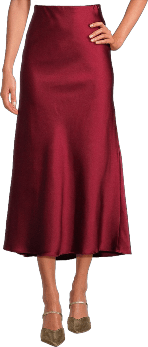 Lucy Paris Katianna Satin Pull On Midi Skirt