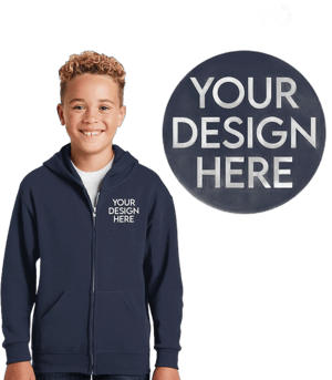 Custom Printed Zip Up Hoodie for Kids