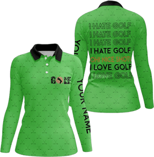 Women's Funny I Hate Golf Nice Shot Golf Polo Shirt