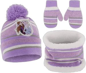 Disney Girls' Frozen Elsa & Anna Winter Hat, Scarf and Mittens Set