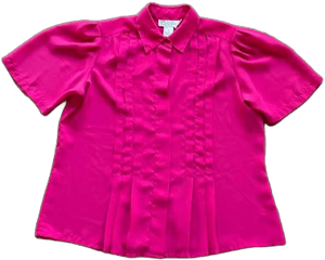 Barbie Pink Vintage Puff Sleeve Blouse Size 12