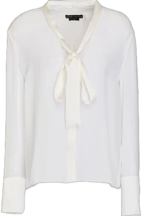 Alice + Olivia Brady pussy-bow silk crepe de chine and chiffon blouse - Women - White Tops - XS