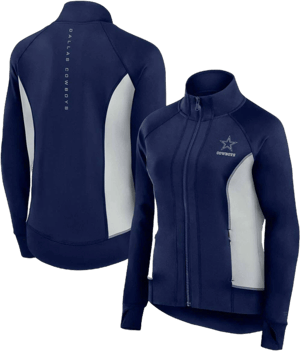 Fanatics Women's Dallas Cowboys Studio Fitted Full-Zip Gym Track Jacket