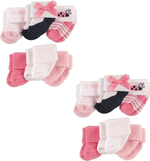 Luvable Friends Infant Girl Newborn and Baby Socks Set, Ladybug 12-Piece, 0-3 Months