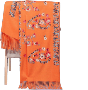 Buddha Stones Ethnic Flower Embroidery Tassel Shawl