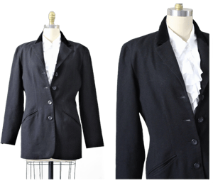 Victorian Wool Velvet Collar Riding Jacket