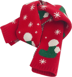 fElite FNN Kids Christmas Reindeer Snowflake Scarf Fall Winter Warm Knit Scarf