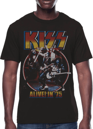 KISS Alive in 75 Graphic Crew Neck T-Shirt