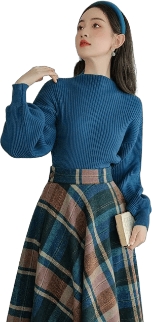 Retro Fairy Plaid Knit Top