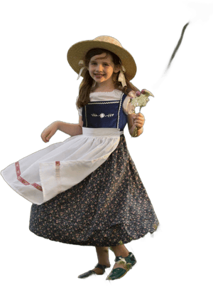 TaylorsScarletThread Blue Hand Embroidered Dirndl Dress Sizes 2-12