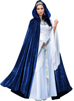 JEGERMIG Women‘s Full Length Witch Cloak Character Velvet Cape Fancy Cosplay Costume