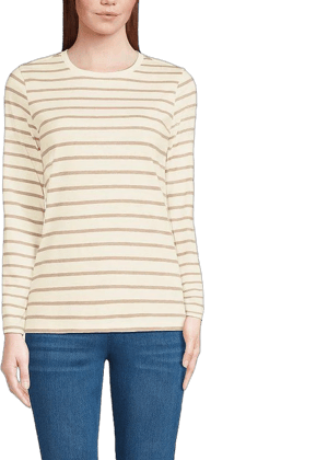 Lands' End Women's Relaxed Supima Cotton Long Sleeve Crew Neck T-Shirt