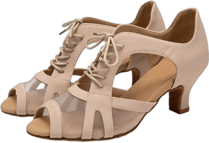 Women's Lace-Up Mesh Suede Dance Shoes