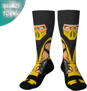 Mortal Kombat Scorpion Crossover Crew Socks