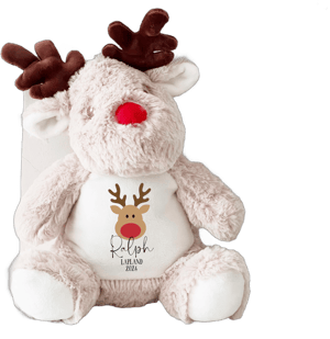 Personalised Reindeer Teddy, Lapland 2024 Christmas Gift for Kids, Plush Reindeer toy with Name, Christmas Gift for Girls and Boys