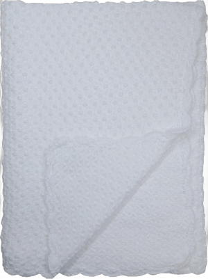 Baby Fancy Christening White Hand Crochet 100% Cotton Shawl/Blanket 34 x 30 in - Bubble 34x30 Inch (Pack of 1) Bubble Pattern