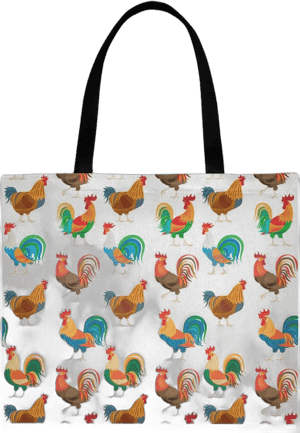 visesunny Women's Large Canvas Tote Shoulder Bag Roosters Animal Cartoon Character Top Storage Handle Shopping Bag Casual Reusable Tote Bag for Beach,Travel,Groceries,Books Multi30