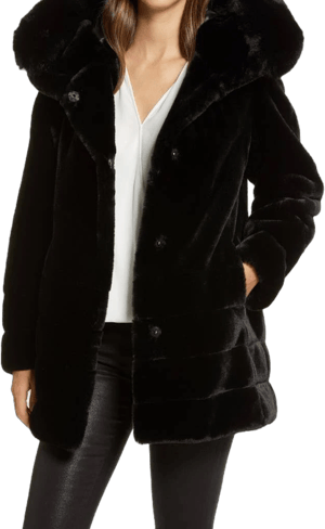 Gallery Women's Hooded Faux Fur Coat