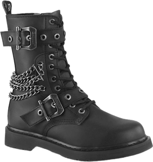 Pleaser Bolt-250 Mid-Calf Vegan Leather Combat Boots