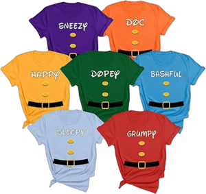 Seven Dwarf Costume Group T-shirts