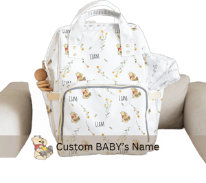 Classic Winnie Pooh Diaper Bag Baby Shower Gift Blanket Newborn Gift Pooh Bear Swaddle Delivery Blanket Custom Baby Name Swaddle Pooh Bear