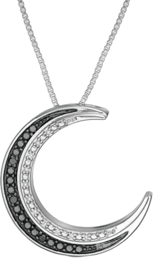 Zales 1/20 ct. T.W. Diamond Crescent Moon Pendant in Sterling Silver