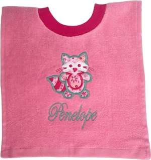 Raccoon Personalized Pullover Bib,Boy Baby, Baby Girl,Hemmed Toddler Towel Bib,Appliqued Handmade Coverall Bib,Unisex