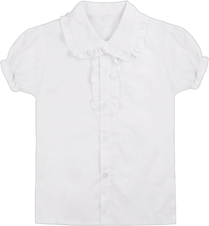 JEATHA Kids Girls Classic Puff Sleeve Frilly Lapel Blouse