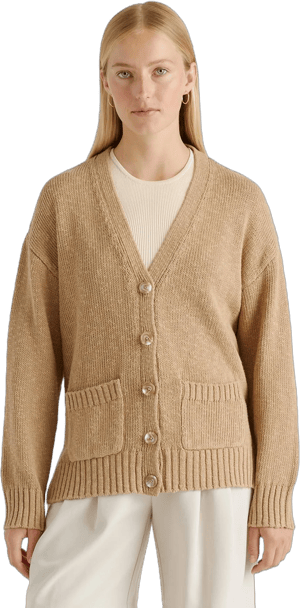 Quince Women's Relaxed Organic Cotton Linen Cardigan Sweater