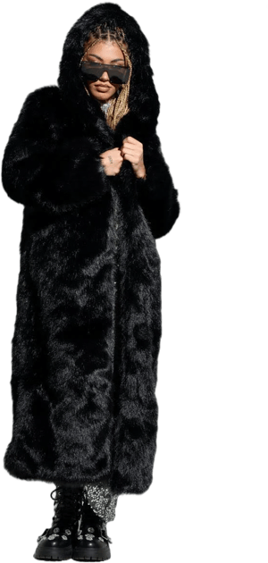 Akira Manchester Hooded Faux Fur