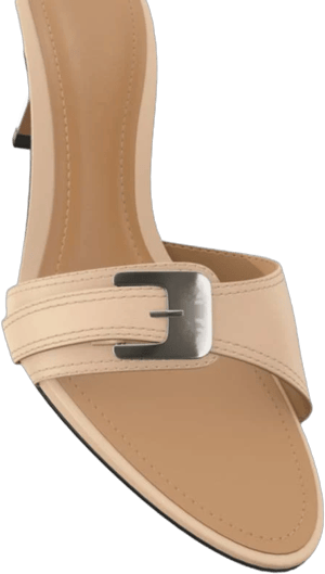 Zara Women's Heeled Leather Sandals with Buckle