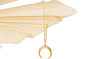 Caitlyn Minimalist 18K Gold Crescent Moon Pendant Necklace