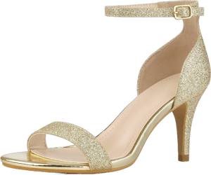 Women's Glitter Stiletto Heel Sandals