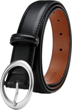 Women's CR Leather Belt with Gold Buckle