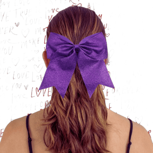 Glitter Cheer Bows with Ponytail Holder