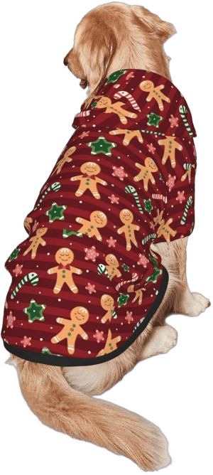 Christmas with Gingerbread Men, Candies Dog Hoodies，Dog Clothes with Pocket and Hat Winter Clothes Sweaters for Medium Large Dogs Girl Boy Pets' Clothes Outfits M Christmas with Gingerbread Men, Candies Medium ( 12-20 LB )