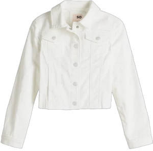 Girls 6-20 SO Essential Denim Jacket in Regular and Plus Size, Girl's, Size: Small(6/7), Modern White