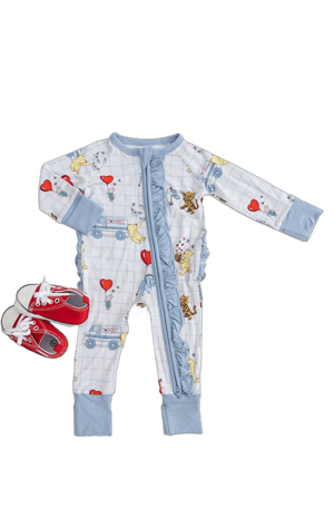 Charlie Lou Baby Valentine's Day Winnie the Pooh Ruffle Romper