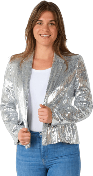 Suitmeister Women's Shiny Sequin Blazer