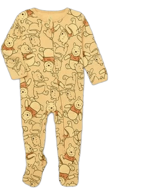 Winnie The Pooh Infant Boy's Two-Way Zip Front Footed Pajamas