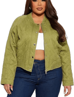 Fashion Nova Mara Quilted Washed Bomber Jacket