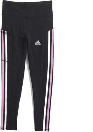 adidas Girls' 3-Stripes Cuffed Jersey Joggers