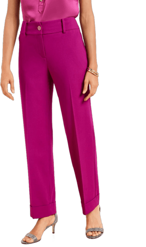 Talbots Women's Misses Tailored Stretch Slim Wide Ankle Pants