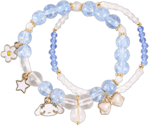 Anime Dog Blue Crystal Bracelet