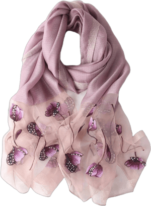 Women's Embroidered Silk Scarf