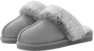 Women's Fuzzy Fluffy Faux Fur Slippers with Memory Foam